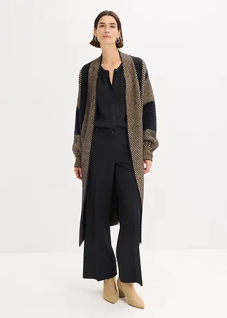 Gilet long en maille • noir • Boutique bonprix