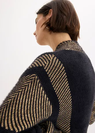 Gilet long en maille • noir • Boutique bonprix