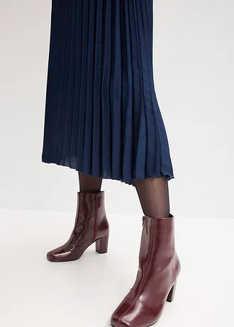 Fustă plisată din satin fin • bleumarin • magazin bonprix