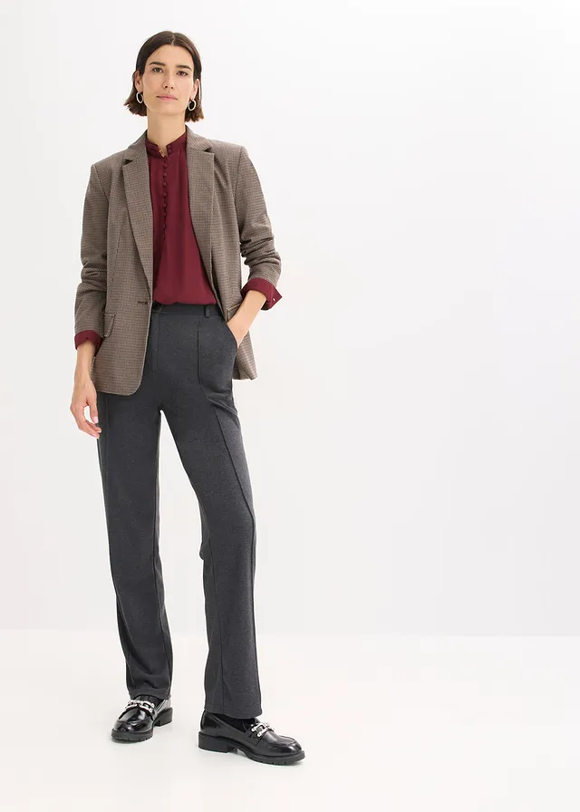 Jersey broek met biezen • antraciet gemêleerd • product-page.page-title-suffix
