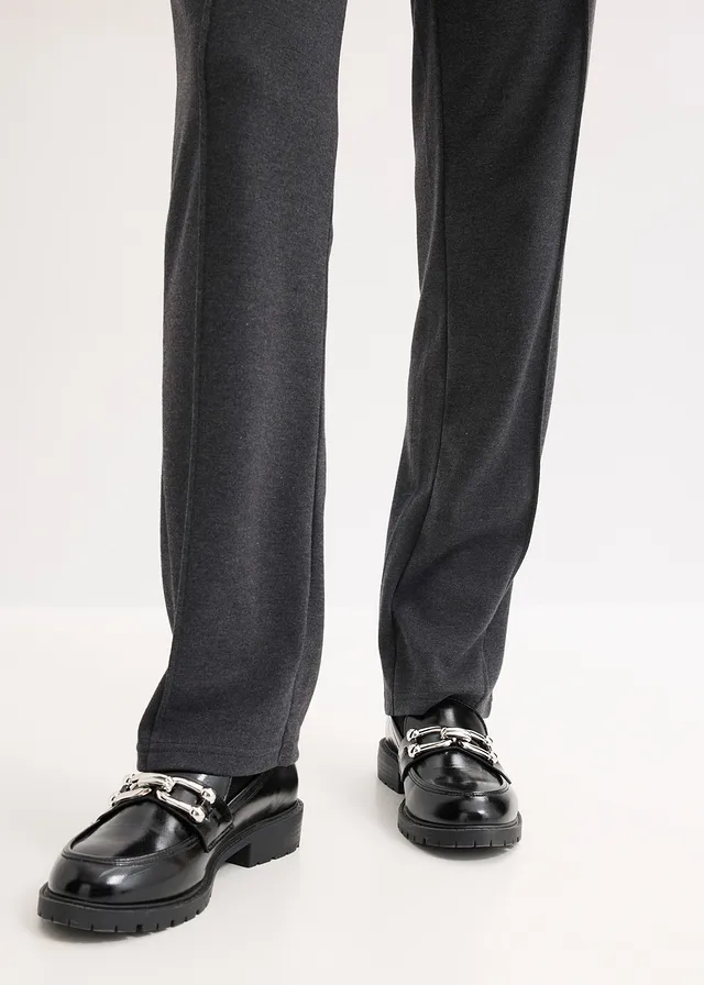 Pantalon en jersey coton avec passepoil • anthracite chiné • product-page.page-title-suffix