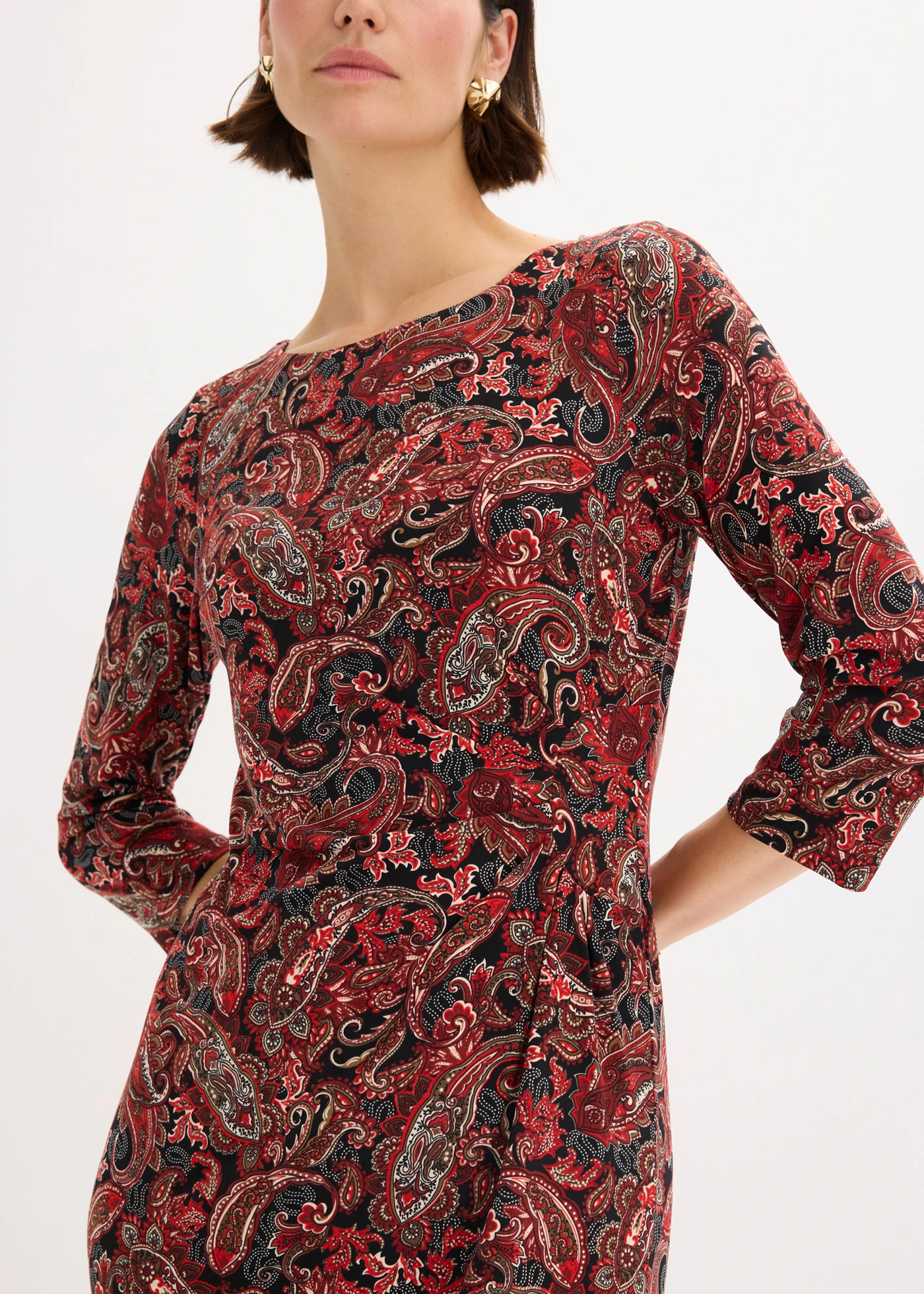 Shirtjurk met paisley print • zwart-rood paisley • bonprix online shop