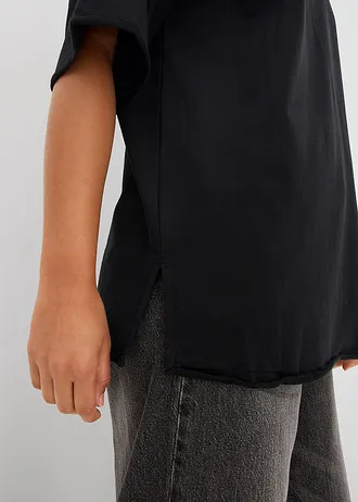 T-shirt long en sweat 100% coton • noir • Boutique bonprix