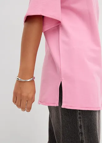 Lange wijde sweater met zijsplitten • bloesempink • bonprix online shop