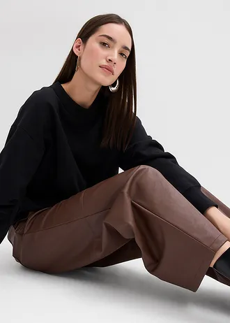 Mikina se širokým žebrovaným límcem, z organické bavlny • černá • bonprix obchod