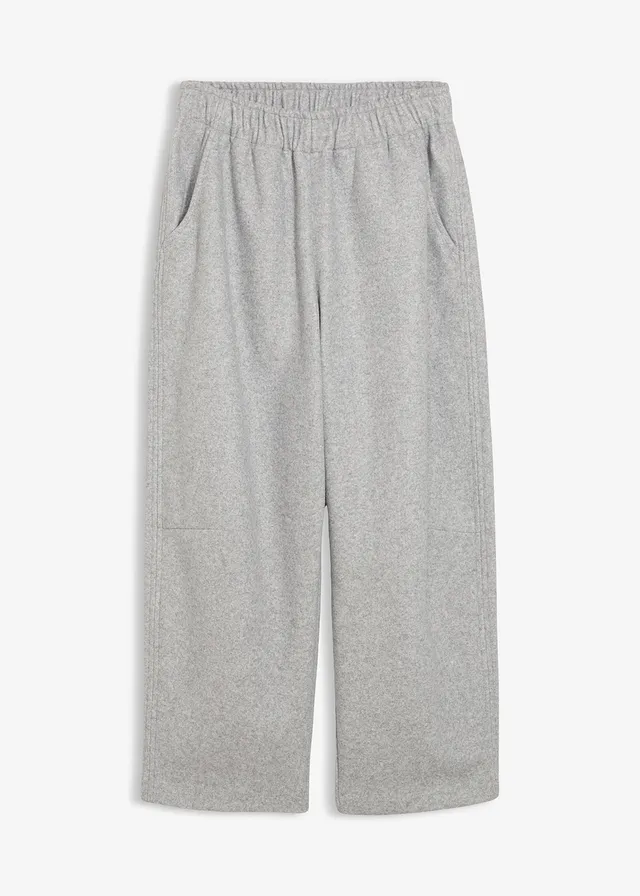 Pantaloni barrel cu aspect de lână