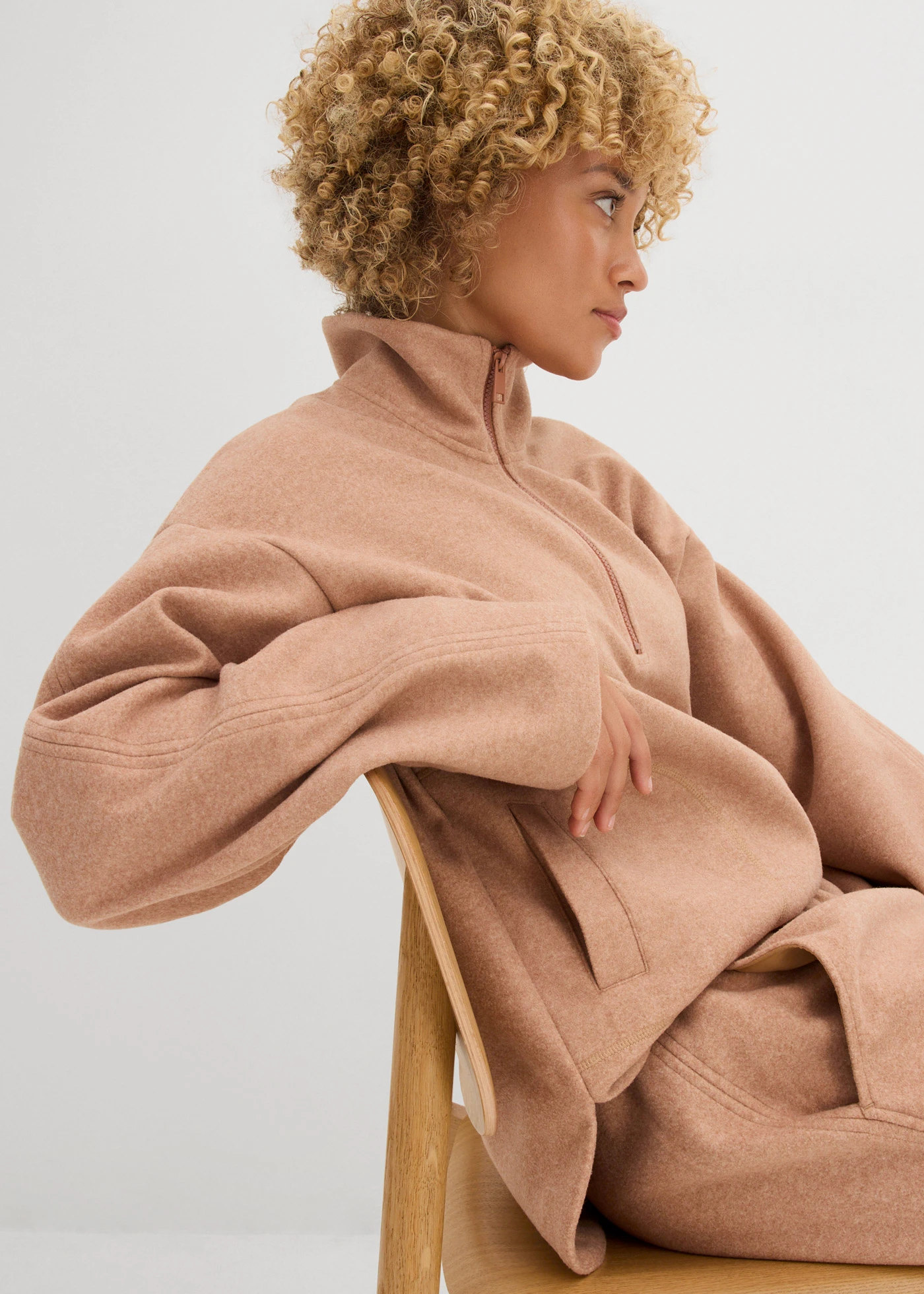 Oversize pulovr s vlněným vzhledem • čokoládový sorbet melír • bonprix obchod