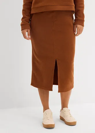 Midi sukně z flísu Polar • cihlově hnědá • bonprix obchod