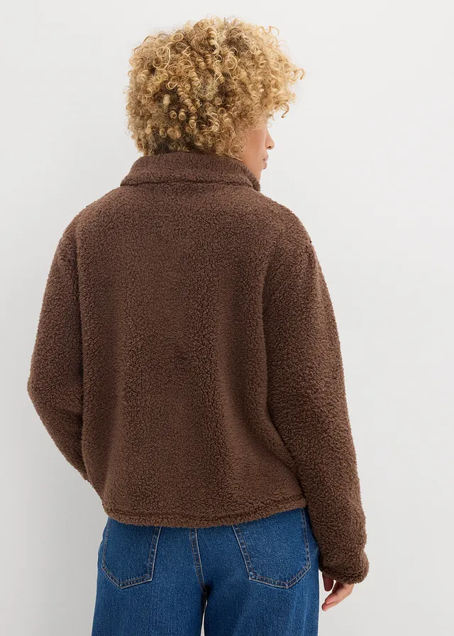 Veste en sherpa, Couleur: brun argile
