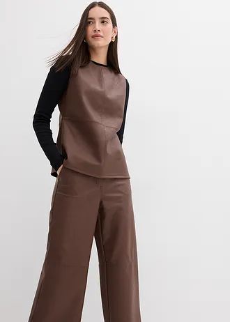 Kalhoty z umělé kůže • hnědá • bonprix obchod