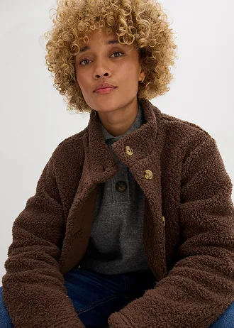 Bunda z plyšového flísu • hliněná hnědá • bonprix obchod