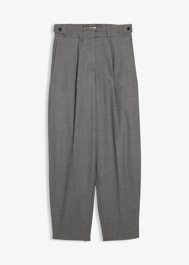 Pantaloni cu talie confortabilă din material cu viscoză