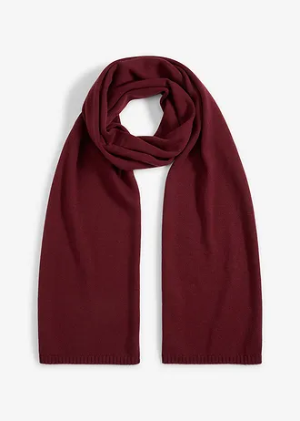 Fijn gebreide sjaal van merinowol, Kleur: esdoornrood