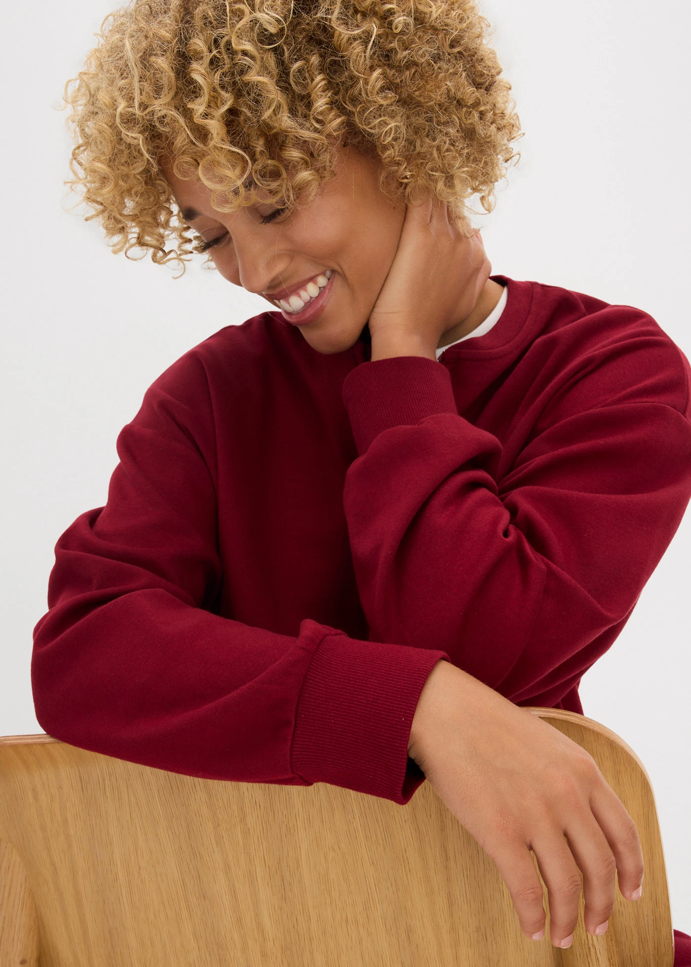 Sweatvest van puur katoen • rood • bonprix online shop