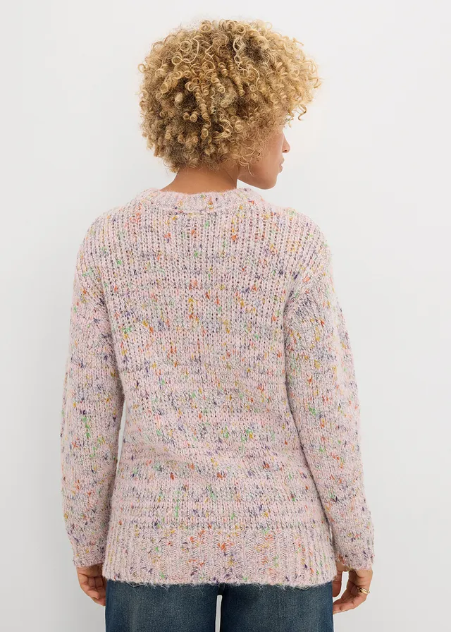 Oversized trui van noppengaren • theeroos gemêleerd • product-page.page-title-suffix