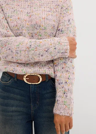 Oversize svetr z nopkové příze • čajová růže s melírem • bonprix obchod