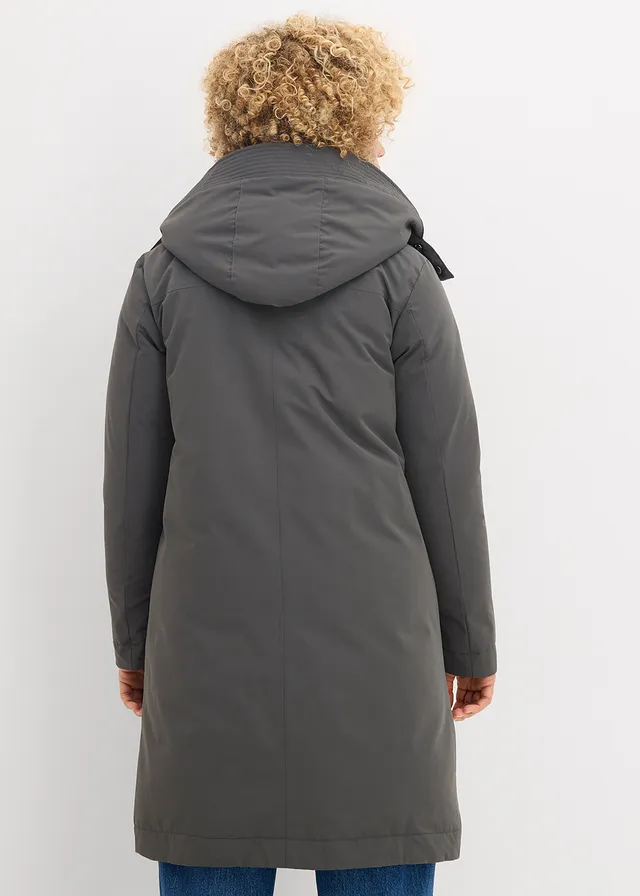 Veste outdoor déperlante, effet superposé, Couleur: anthracite