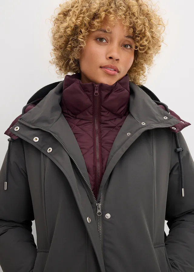 Veste outdoor déperlante, effet superposé • anthracite • product-page.page-title-suffix