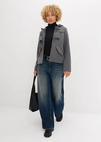 Duffle bunda, imitace vlny • antracitová • bonprix obchod
