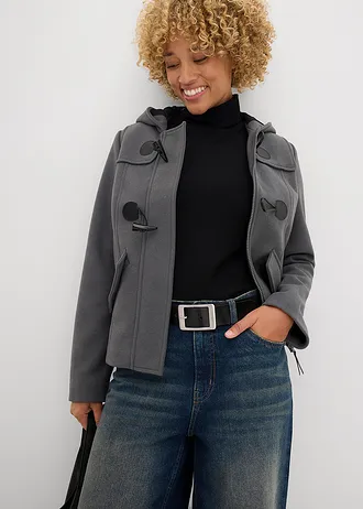 Duffle bunda, imitace vlny • antracitová • bonprix obchod