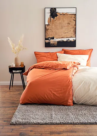 Souprava povlečení z renforcé, s kontrastní paspulkou • krémová • bonprix obchod