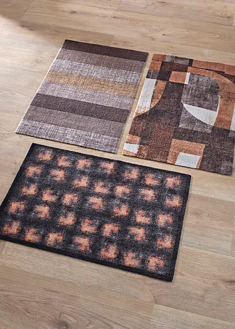 Rohožka s grafickým designem, barva: hnědá s potiskem