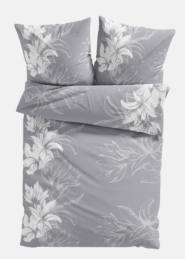 Parure de lit en linon • gris • Boutique bonprix