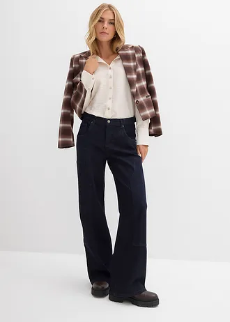 Džíny Wide Leg, Mid Waist • sytě modrý denim unwashed • bonprix obchod