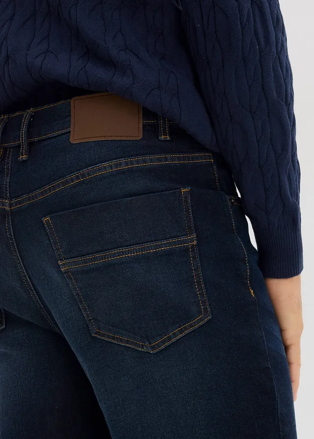 Classic fit stretch jeans, straight • donkerblauw denim • product-page.page-title-suffix