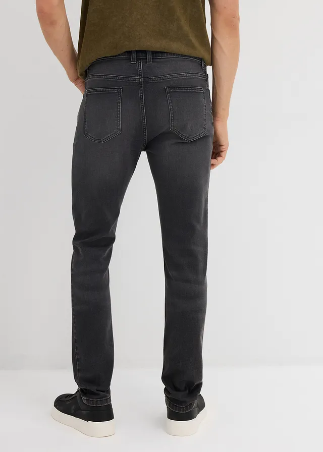 Strečové džíny Slim Fit, Straight, barva: černý denim used