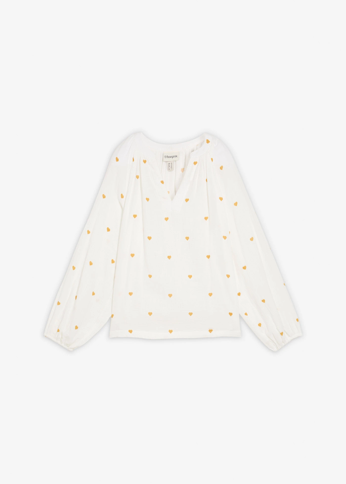 Mušelínová tunika • bílo-pískovcově hnědá s potiskem • bonprix obchod