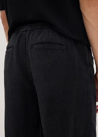 Kalhoty bez zapínání, Relaxed Fit, z čistého bavlněného kepru, Tapered • černá • bonprix obchod