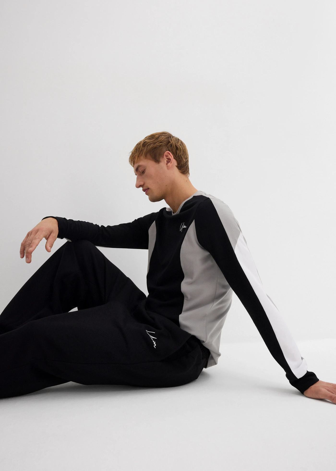 Joggingbroek van puur katoen, loose fit • zwart • bonprix online shop