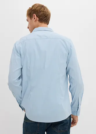 Stretch overhemd, slim fit, Kleur: soft blauw