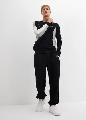 Joggingové kalhoty z čisté bavlny, Loose Fit • černá • bonprix obchod