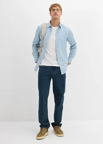 Stretch overhemd, slim fit, Kleur: soft blauw