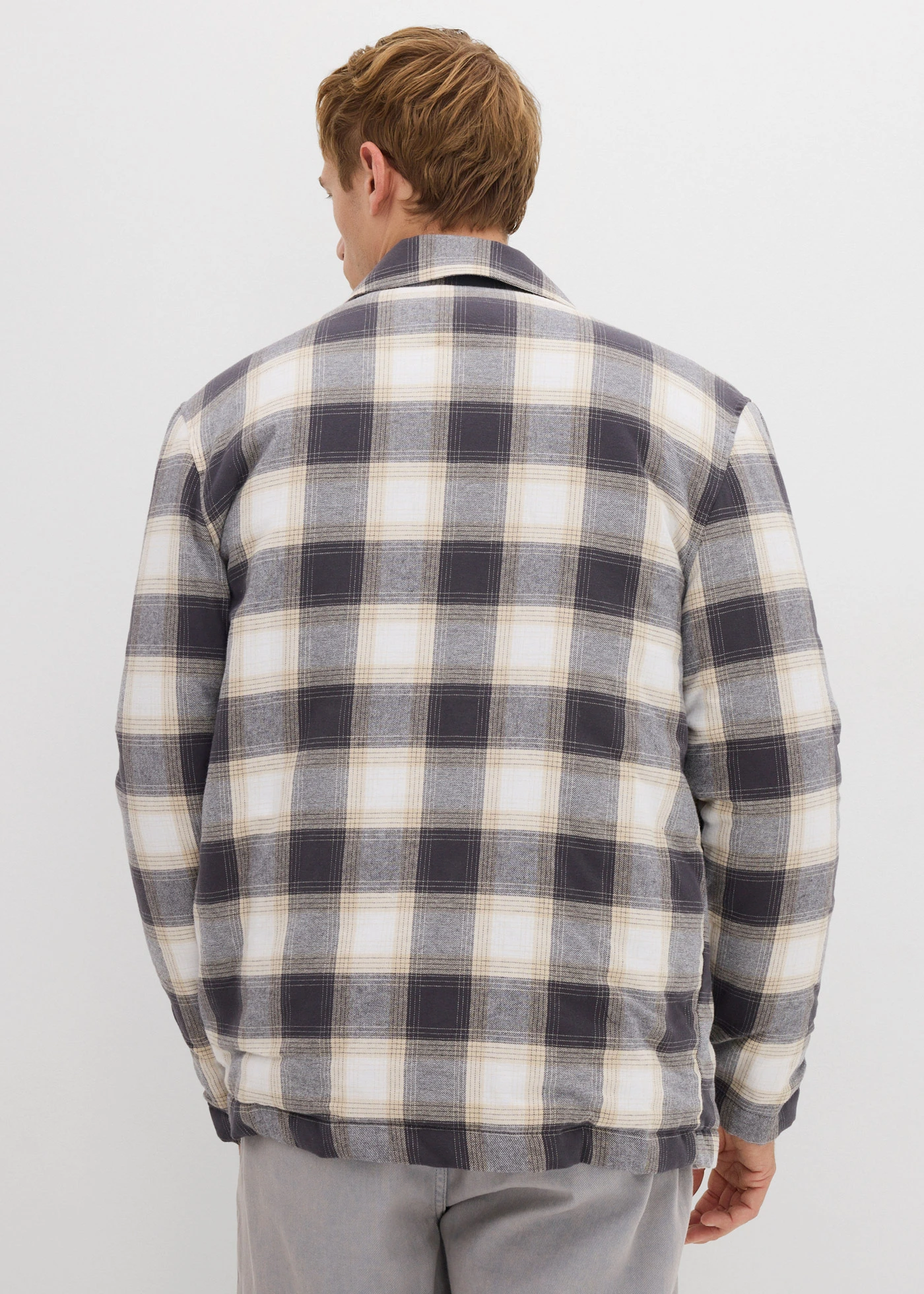 Flanelová košilová bunda s lehkou podšívkou • hnědá kostka • bonprix obchod