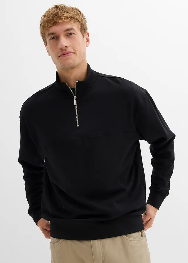 Sweat oversize 100% coton, Couleur: noir