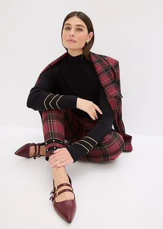 Jegging arany színben fénylő szegecsekkel • piros/kockás • bonprix áruház