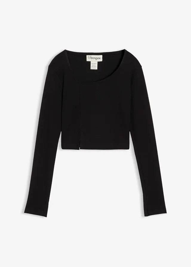 Bluză scurtă din tricot ripsat