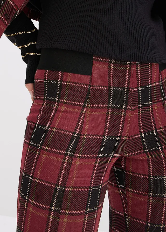 Jegging avec rivets dorés • rouge carreaux • product-page.page-title-suffix
