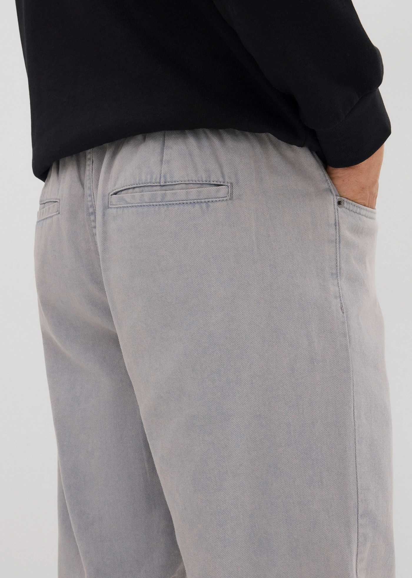 Relaxed Fit instapbroek van katoen-twill, tapered • schaduwgrijs • bonprix online shop