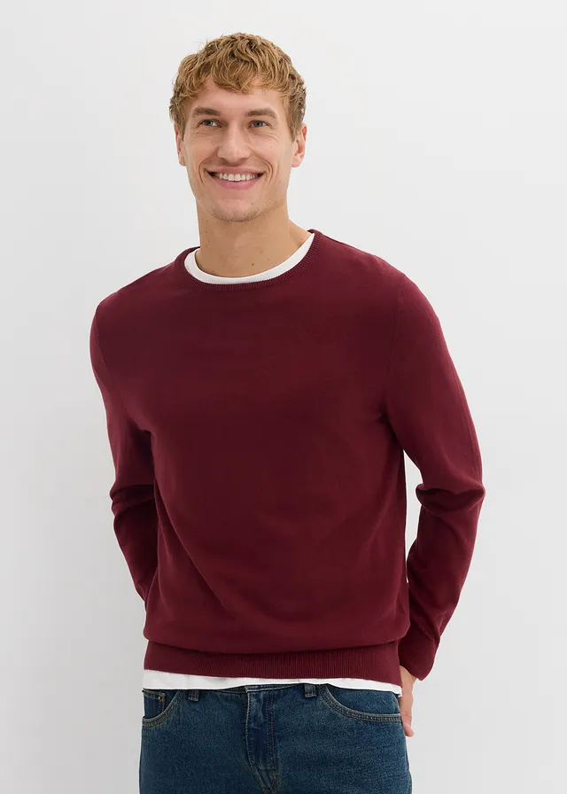 Pull en fine maille avec laine mérinos • bordeaux • product-page.page-title-suffix