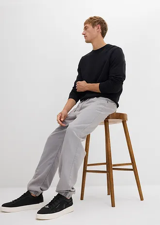 Relaxed Fit instapbroek van katoen-twill, tapered • schaduwgrijs • bonprix online shop