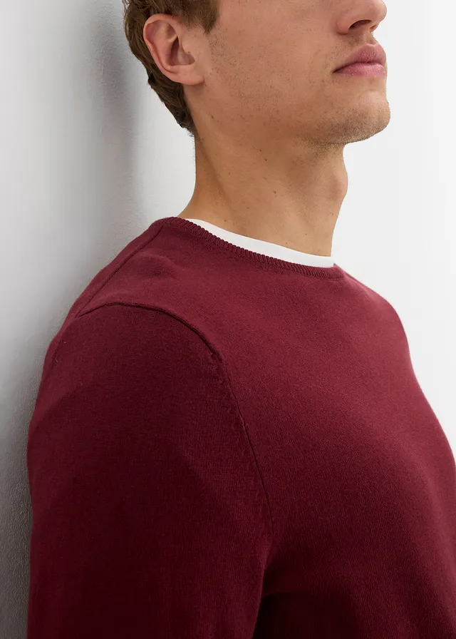 Pull en fine maille avec laine mérinos • bordeaux • product-page.page-title-suffix