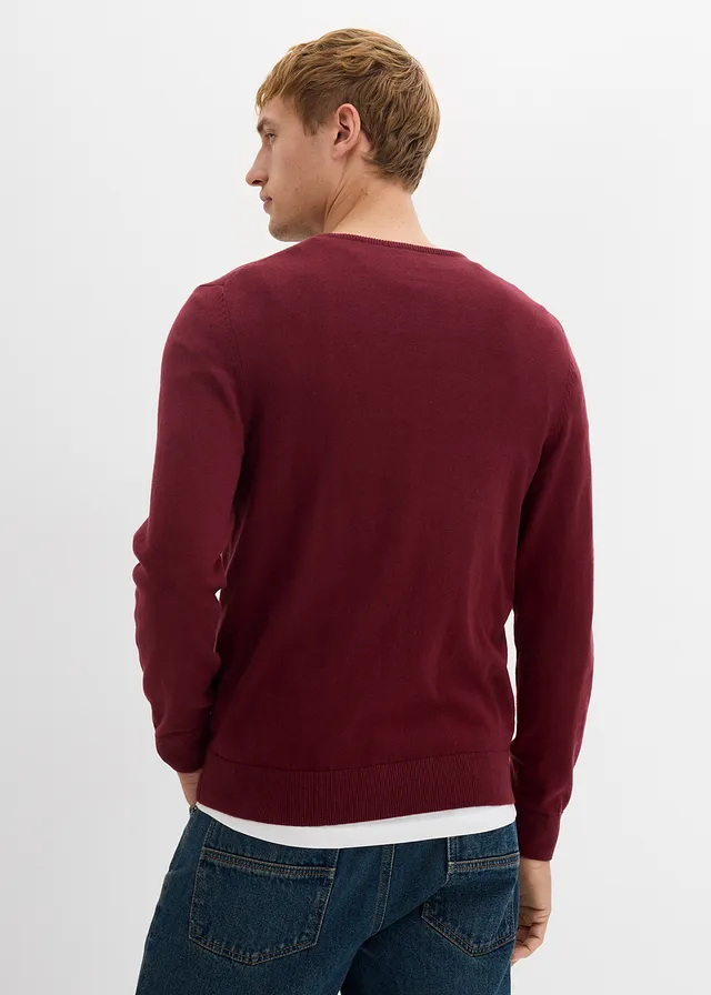 Pull en fine maille avec laine mérinos • bordeaux • product-page.page-title-suffix
