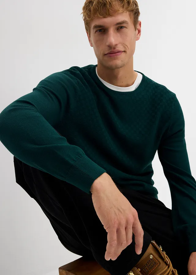 Pull en fine maille avec laine mérinos • vert profond • product-page.page-title-suffix
