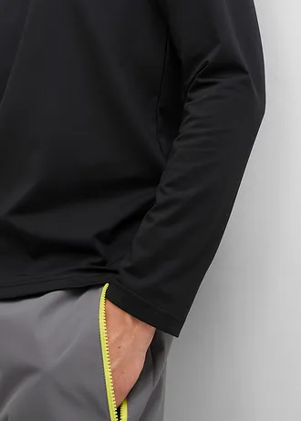 Lot de 2 T-shirts manches longues chauds, slim • crème+noir • Boutique bonprix