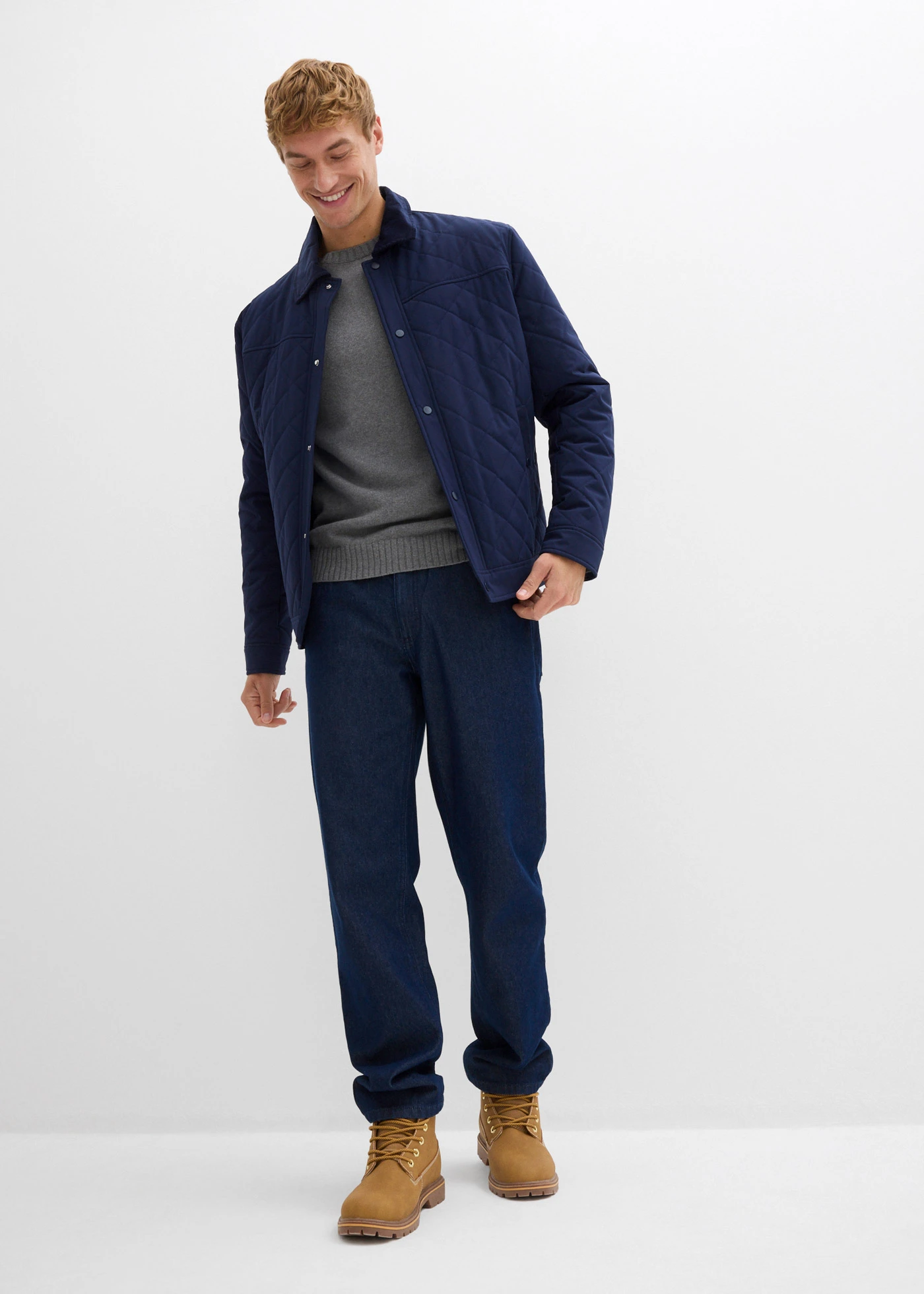 Pulover din tricotaj fin din bumbac reciclabil • gri melanj • magazin bonprix