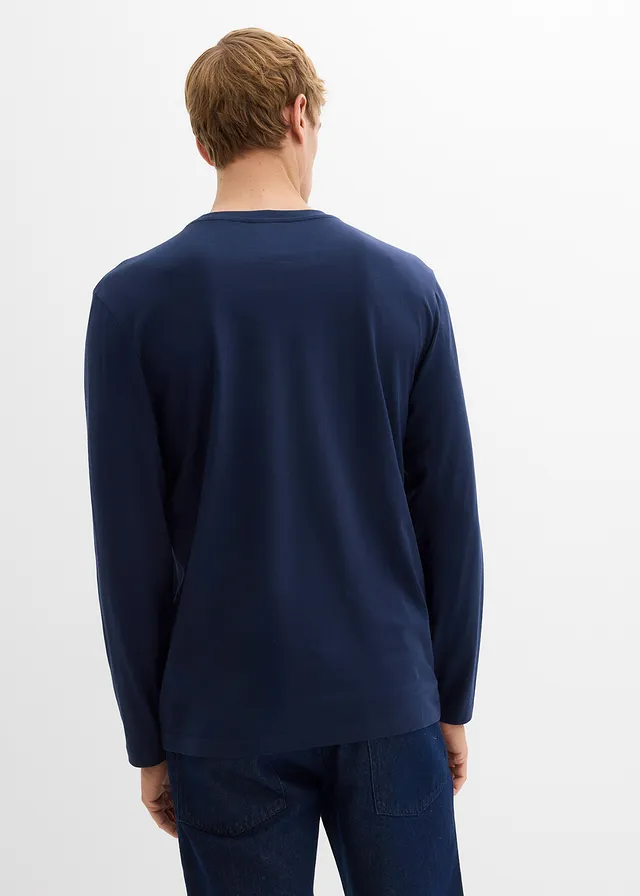 Lot de 2 T-shirts manches longues 100% coton • bleu foncé + vert profond imprimé • product-page.page-title-suffix